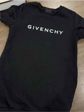 Givenchy Black Kids Logo Dress with White Lettering